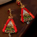 Regal Red Gem Dancer Drop Earrings