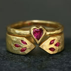 Chunky Heart Gemstone Statement Ring