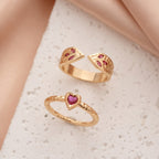 Chunky Heart Gemstone Statement Ring