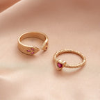 Chunky Heart Gemstone Statement Ring