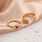 Chunky Heart Gemstone Statement Ring