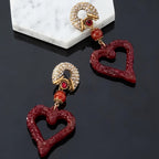Romantic Red Heart Drop Earrings
