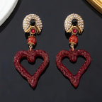 Romantic Red Heart Drop Earrings
