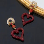 Romantic Red Heart Drop Earrings