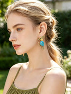 Whimsical Turquoise Bird Stud Earrings