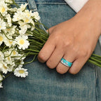 Turquoise Mountain Pave Ring