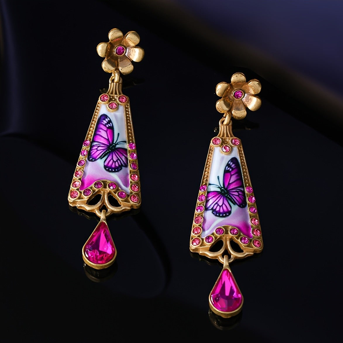 Botanical Floral Drop Earrings