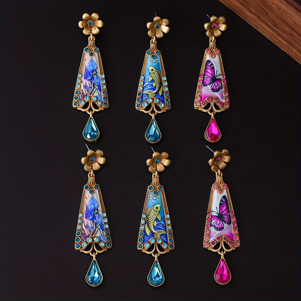 Botanical Floral Drop Earrings