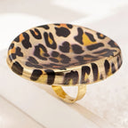 Bold Leopard Print Statement Ring