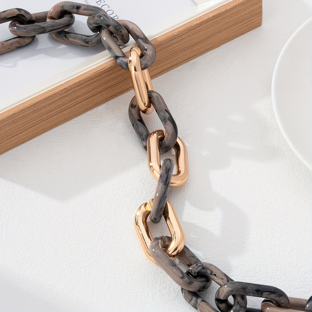 Chunky Marbled Link Necklace