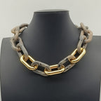 Chunky Marbled Link Necklace