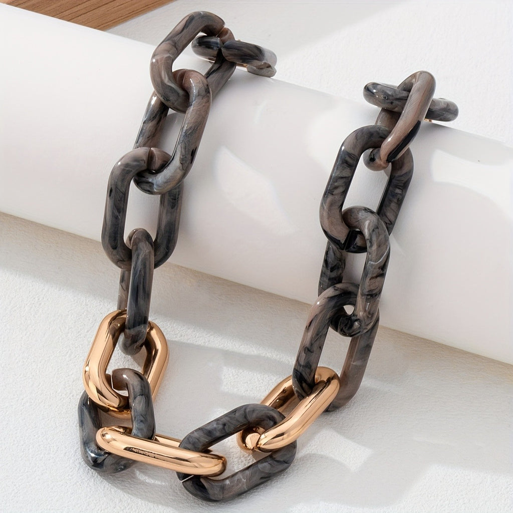 Chunky Marbled Link Necklace