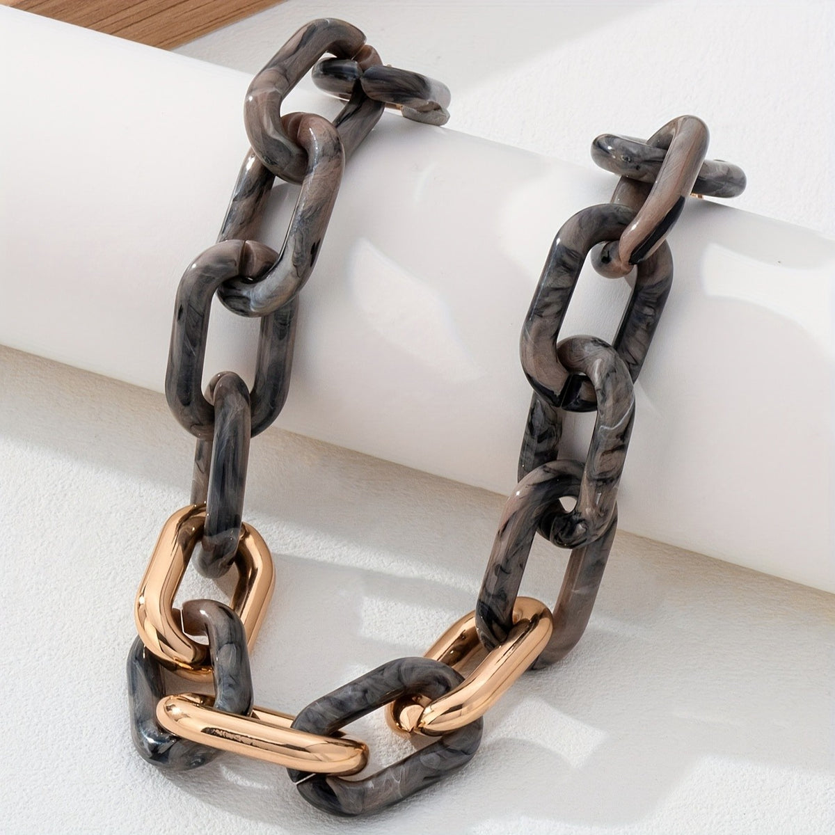 Chunky Marbled Link Necklace