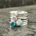 Floral Gemstone Ring Stack