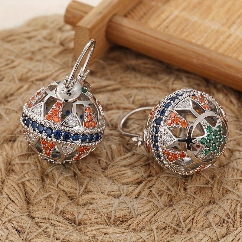 Festive Geometric Gemstone Drop Earrings