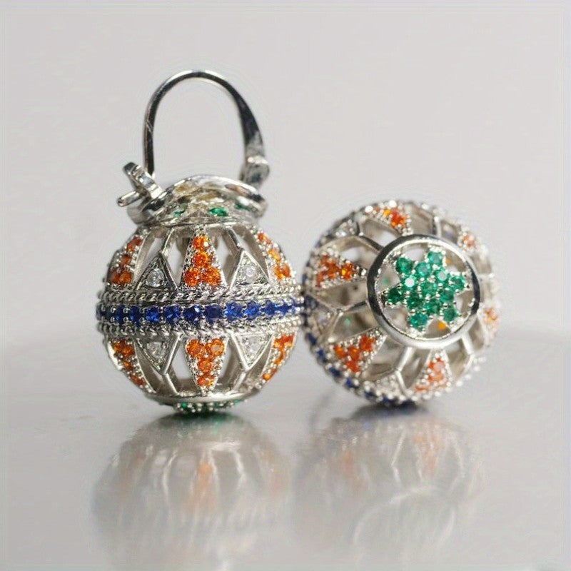 Festive Geometric Gemstone Drop Earrings