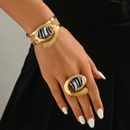 Zebra Print Open Cuff Set