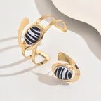 Zebra Print Open Cuff Set