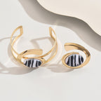 Zebra Print Open Cuff Set