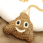 Whimsical Rhinestone Emoji Necklace