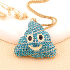 Whimsical Rhinestone Emoji Necklace