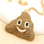 Whimsical Rhinestone Emoji Necklace