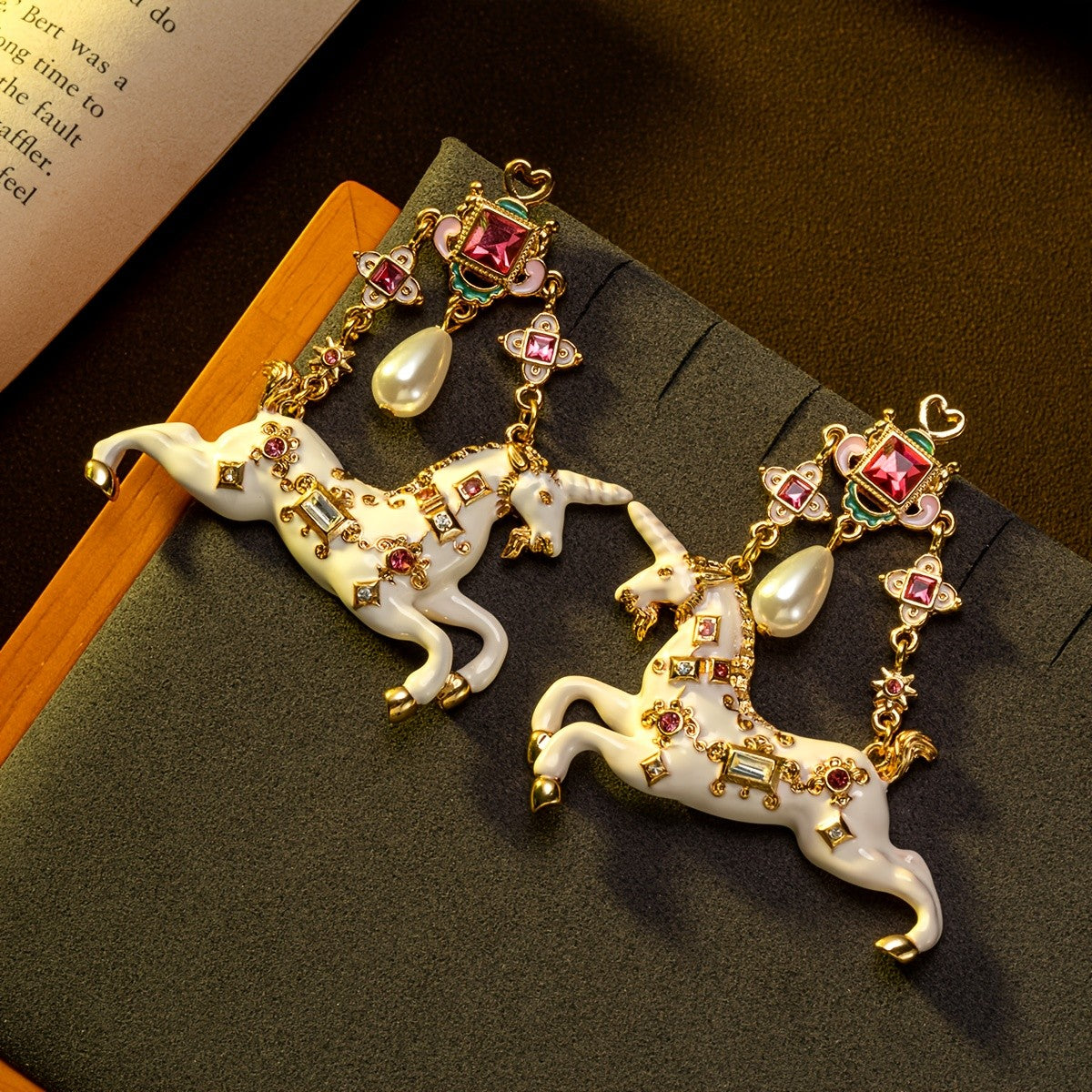 Whimsical Unicorn Drop Earrings
