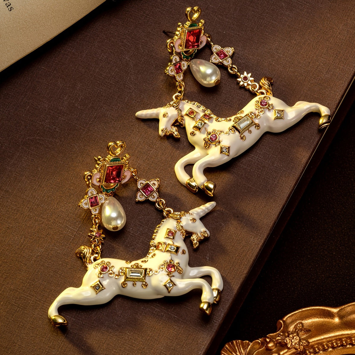 Whimsical Unicorn Drop Earrings