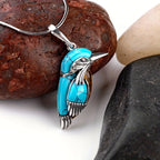 Whimsical Turquoise Bird Pendant Necklace