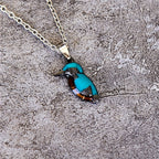Whimsical Turquoise Bird Pendant Necklace