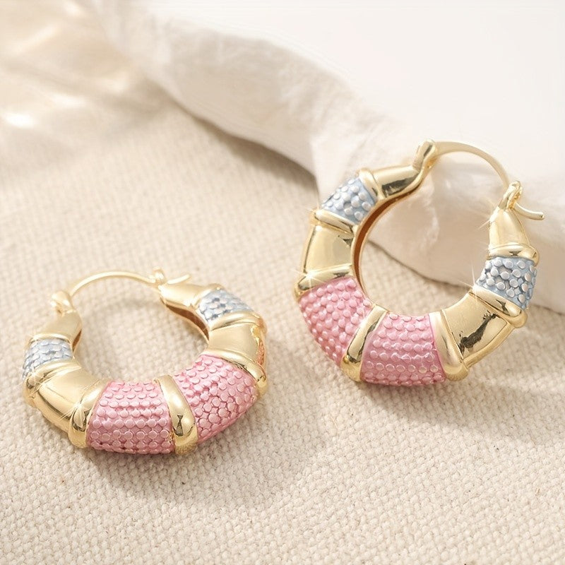 Pastel Textured Hoop Earrings