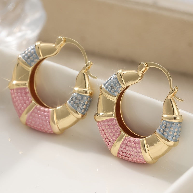 Pastel Textured Hoop Earrings