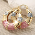 Pastel Textured Hoop Earrings