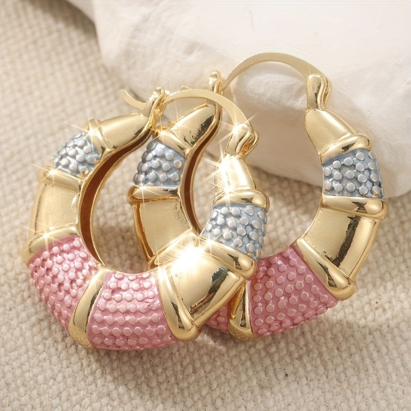 Pastel Textured Hoop Earrings