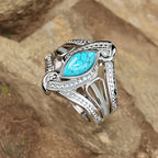 Elegant Marquise Turquoise Statement Ring