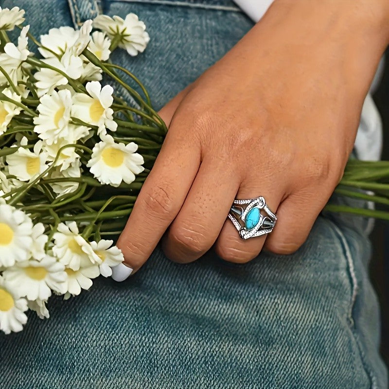 Elegant Marquise Turquoise Statement Ring