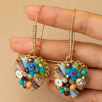 Whimsical Glass Mosaic Heart Drop Earrings