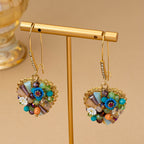 Whimsical Glass Mosaic Heart Drop Earrings