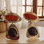 Elegant Amber Geometric Drop Earrings