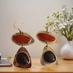 Elegant Amber Geometric Drop Earrings