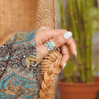 Boho Pear Gemstone Ring Stack