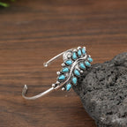 Vintage Turquoise Leaf Cuff Bracelet