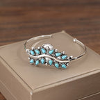 Vintage Turquoise Leaf Cuff Bracelet