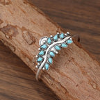 Vintage Turquoise Leaf Cuff Bracelet
