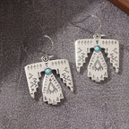 Boho Thunderbird Turquoise Drop Earrings