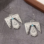 Boho Thunderbird Turquoise Drop Earrings