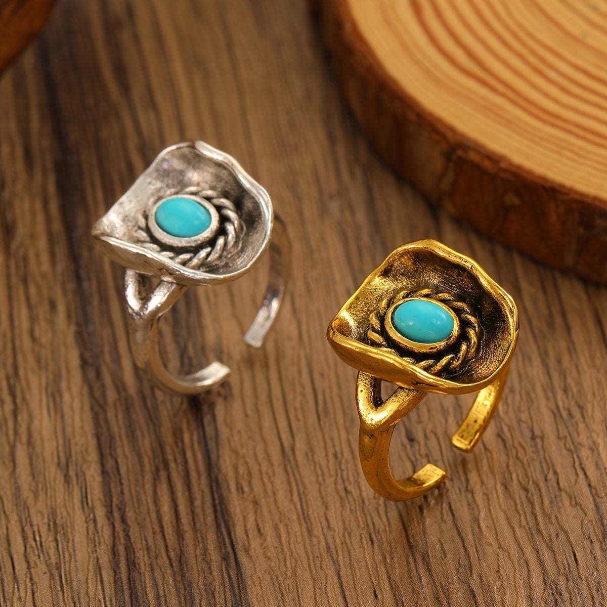Western Turquoise Cowboy Hat Ring