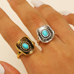 Western Turquoise Cowboy Hat Ring