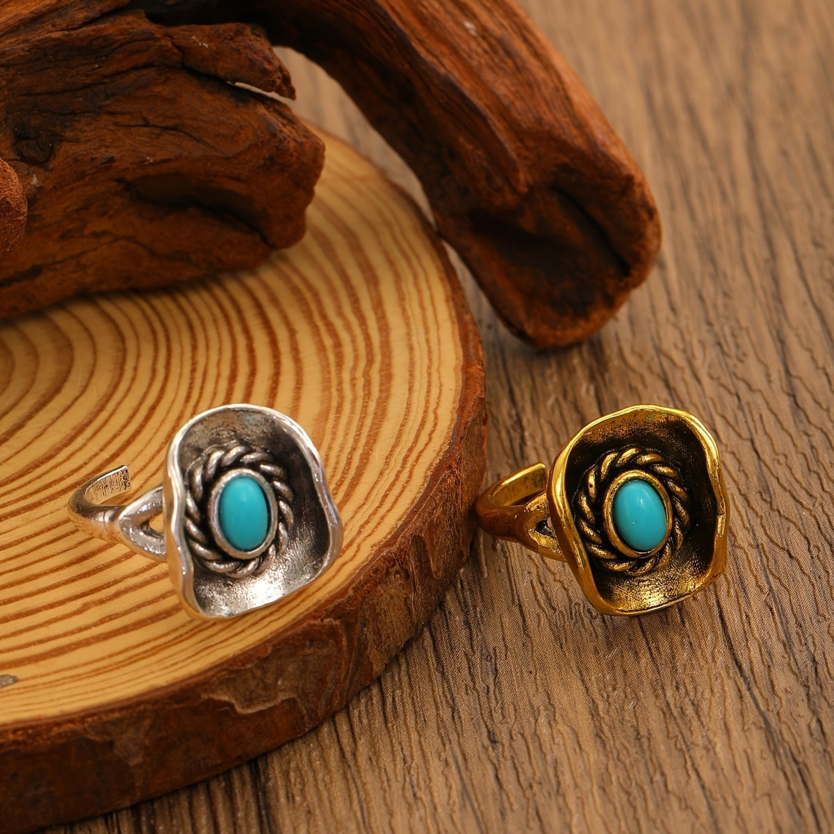 Western Turquoise Cowboy Hat Ring