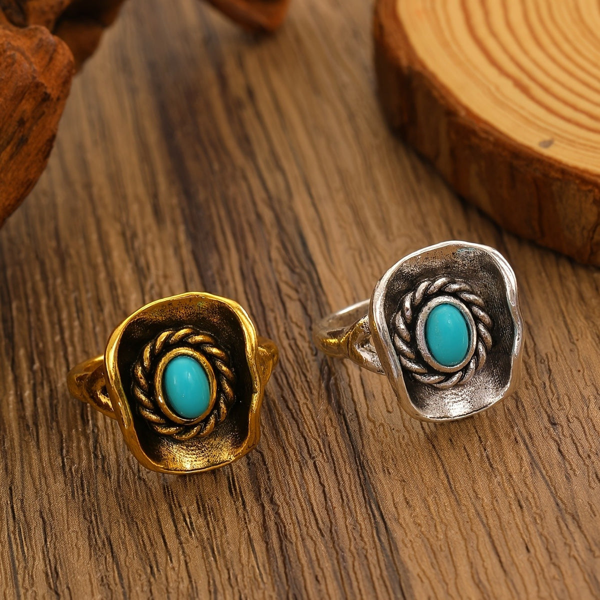 Western Turquoise Cowboy Hat Ring